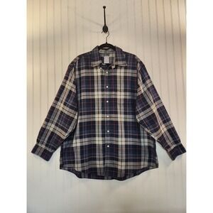 Brooks Brothers Men's Plaid Shirt XL Blue Pink Supima Cotton Long Sleeve Casual